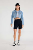 (PRE PACK) Basic Crop Denim Jacket EJ2056