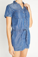 (PRE PACK) Short Sleeve Chambray Romper EO917