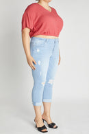 (PRE PACK) Plus size Distressed Crop Skinny Jeans EP3413XL