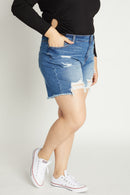 (OPEN PACK) Plus size Destructed Bermuda Denim Shorts WESP3399XL