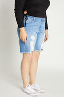(PRE PACK) Plus size Destructed Bermuda Denim Shorts ESP3400XL