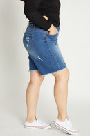 (PRE PACK) Plus size Destructed Bermuda Denim Shorts ESP3400XL