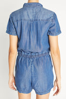 (PRE PACK) Short Sleeve Chambray Romper EO917