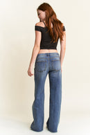 (OPEN PACK) Baggy Wide Leg Jeans with Curved Side Seam WEP3585