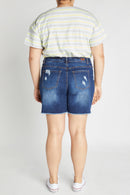 (OPEN PACK) Plus size Destructed Bermuda Denim Shorts WESP3399XL