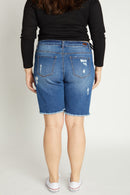 (PRE PACK) Plus size Destructed Bermuda Denim Shorts ESP3400XL