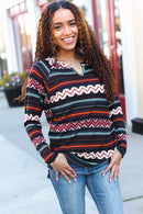 Black Tribal Print Top