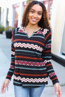 Black Tribal Print Top