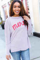 Mauve Wavy Ribbed Merry Top