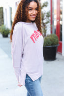 Mauve Wavy Ribbed Merry Top