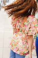 Floral Bell Sleeve Top