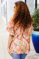 Floral Bell Sleeve Top