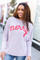 Mauve Wavy Ribbed Merry Top