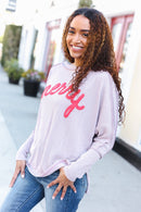Mauve Wavy Ribbed Merry Top