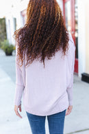 Mauve Wavy Ribbed Merry Top