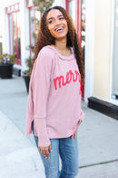 Rose Wavy Ribbed Merry Top