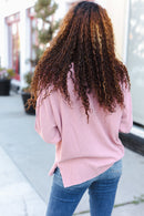 Rose Wavy Ribbed Merry Top