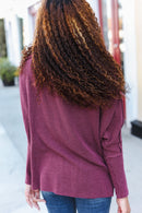 Maroon Wavy Ribbed Merry Top