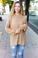 Classy Chic Taupe Mock Neck Chest Pocket Knit Sweater (Open Pack)