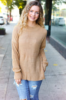 Classy Chic Taupe Mock Neck Chest Pocket Knit Sweater (Open Pack)