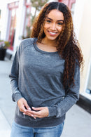 Black Washed French Terry Top