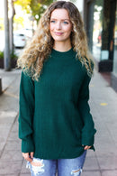 Classy Chic Hunter Green Mock Neck Chest Pocket Knit Sweater (Open Pack)