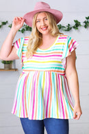 Lavender Rainbow Stripe Babydoll To (Open Pack)