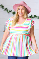 Lavender Rainbow Stripe Babydoll To (Open Pack)