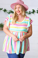 Lavender Rainbow Stripe Babydoll To (Open Pack)