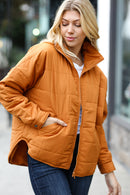 Eyes On You Butterscotch Quilted Puffer Jacket (Open Pack)