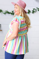Lavender Rainbow Stripe Babydoll To (Open Pack)