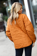 Eyes On You Butterscotch Quilted Puffer Jacket (Open Pack)