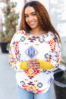 Ivory Multi Aztec Dolman Top