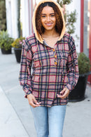 Mocha Plaid Sherpa Hoodie