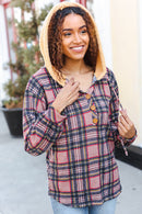 Mocha Plaid Sherpa Hoodie