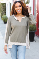 Olive & Taupe Thermal Top