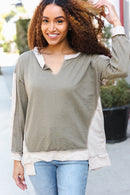 Olive & Taupe Thermal Top