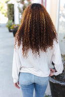 Oatmeal & Burgundy Floral Raglan Top