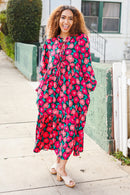Look Adorable Ribbon Bow Tie Babydoll Tiered Maxi Dress (Open Pack)