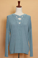 Sea Blue Cross Front Top (5pc)