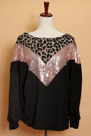 Black Animal Sequin Sweater (5pc)
