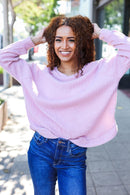 Feel Your Best Mauve Ribbed Brushed Hacci Sweater (Open Pack)