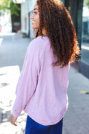 Feel Your Best Mauve Ribbed Brushed Hacci Sweater (Open Pack)