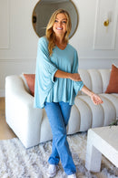 Call On Me Aqua Dolman Modal Knit Top (Open Pack)