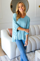 Call On Me Aqua Dolman Modal Knit Top (Open Pack)