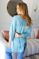 Call On Me Aqua Dolman Modal Knit Top (Open Pack)
