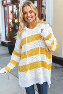 Plus Ivory & Mustard Popcorn Hoodie