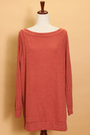 Rust Cuff Hem Sweater