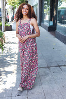 Stand Out Navy Floral Print Overall Jumpsuit (Open Pack)