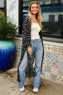 Black Animal Sheer Kimono